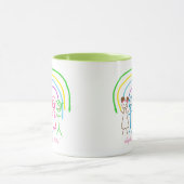 アップロード子供スケッチキッズアートワークを緑に マグカップ (中央)