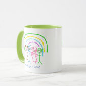 アップロード子供スケッチキッズアートワークを緑に マグカップ (正面左)