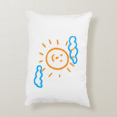 アップロード子供スケッチ子アートワークを次に変換 アクセントクッション (裏面(縦))