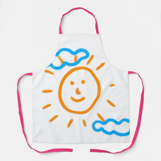 アップロード子供スケッチ子アートワークを次に変換 エプロン (正面)