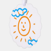 アップロード子供スケッチ子アートワークを次に変換 オーナメントカード (左)