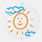 アップロード子供スケッチ子アートワークを次に変換 オーナメントカード (正面)