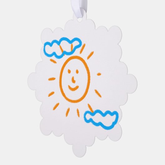 アップロード子供スケッチ子アートワークを次に変換 オーナメントカード (左)