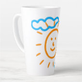 アップロード子供スケッチ子アートワークを次に変換 カフェラテマグ (左アングル)