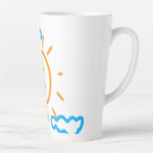 アップロード子供スケッチ子アートワークを次に変換 カフェラテマグ (右)