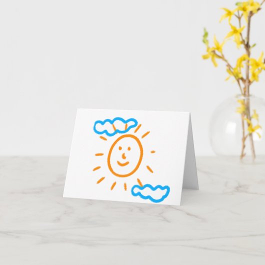 アップロード子供スケッチ子アートワークを次に変換 カード (黄色い花)