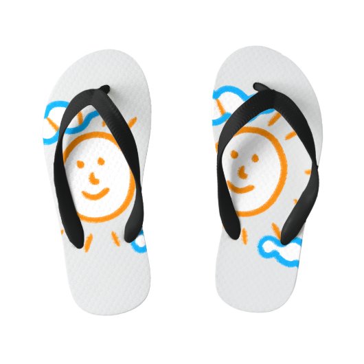 アップロード子供スケッチ子アートワークを次に変換 キッズビーチサンダル (フットベッド)