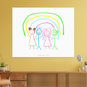 アップロード子供スケッチ子アートワークを次に変換 キャンバスプリント (インサイチュ (リビング))