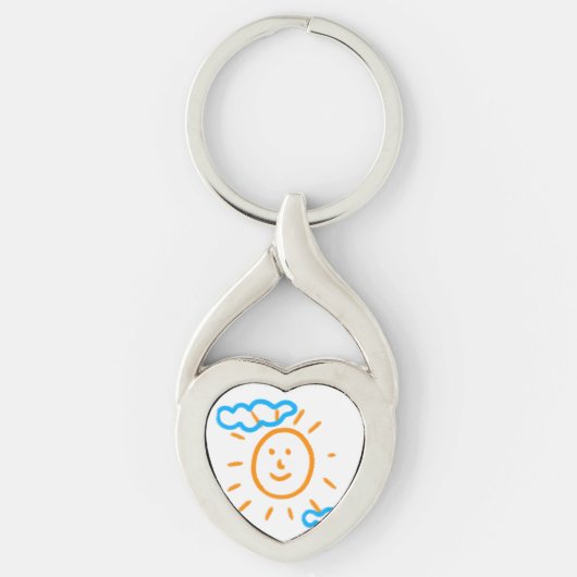 アップロード子供スケッチ子アートワークを次に変換 キーホルダー (正面)