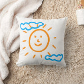 アップロード子供スケッチ子アートワークを次に変換 クッション (ブランケット)