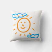 アップロード子供スケッチ子アートワークを次に変換 クッション (裏面)