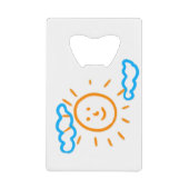 アップロード子供スケッチ子アートワークを次に変換 クレジットカード栓抜き (正面)