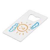 アップロード子供スケッチ子アートワークを次に変換 クレジットカード栓抜き (正面アングル)