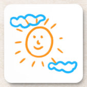 アップロード子供スケッチ子アートワークを次に変換 コースター (正面)