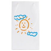 アップロード子供スケッチ子アートワークを次に変換 スモールペーパーバッグ (裏面)