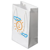 アップロード子供スケッチ子アートワークを次に変換 スモールペーパーバッグ (裏面アングル)