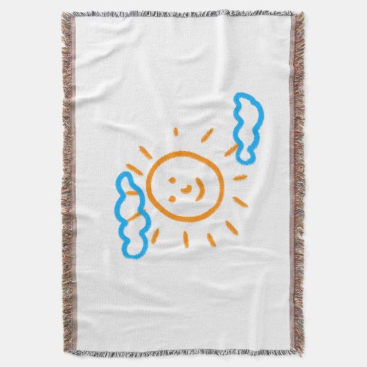 アップロード子供スケッチ子アートワークを次に変換 スローブランケット (正面縦)