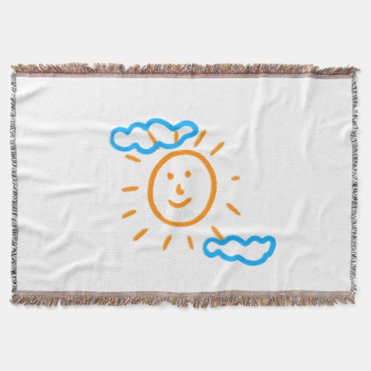 アップロード子供スケッチ子アートワークを次に変換 スローブランケット (正面)