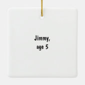 アップロード子供スケッチ子アートワークを次に変換 セラミックオーナメント (裏面)