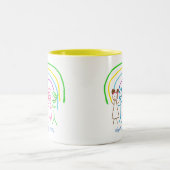 アップロード子供スケッチ子アートワークを次に変換 ツートーンマグカップ (中央)