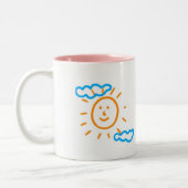 アップロード子供スケッチ子アートワークを次に変換 ツートーンマグカップ (左)