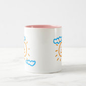 アップロード子供スケッチ子アートワークを次に変換 ツートーンマグカップ (中央)