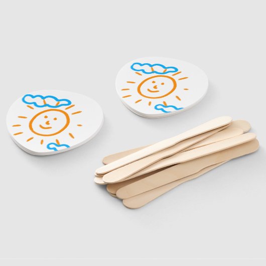 アップロード子供スケッチ子アートワークを次に変換 ハンドファン (組立なし)