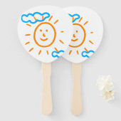 アップロード子供スケッチ子アートワークを次に変換 ハンドファン (正面&裏面)