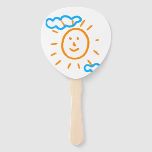 アップロード子供スケッチ子アートワークを次に変換 ハンドファン (正面)