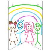 アップロード子供スケッチ子アートワークを次に変換 バンティングフラッグ (第2の旗)