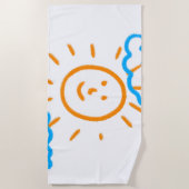 アップロード子供スケッチ子アートワークを次に変換 ビーチタオル (正面)