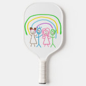 アップロード子供スケッチ子アートワークを次に変換 ピックルボールラケット (裏面)