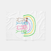 アップロード子供スケッチ子アートワークを次に変換 フリースブランケット (正面(横))