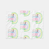 アップロード子供スケッチ子アートワークを次に変換 フリースブランケット (正面(横))