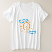 アップロード子供スケッチ子アートワークを次に変換 プラスサイズTシャツ (デザイン正面)
