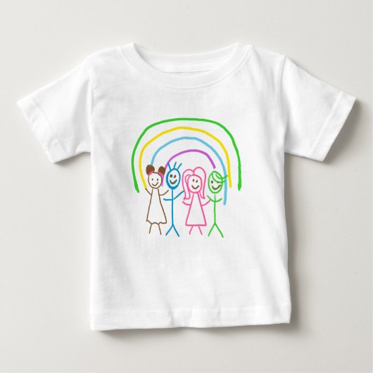アップロード子供スケッチ子アートワークを次に変換 ベビーTシャツ (正面)