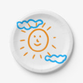 アップロード子供スケッチ子アートワークを次に変換 ペーパープレート (正面)