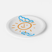 アップロード子供スケッチ子アートワークを次に変換 ペーパープレート (アングル)