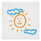 アップロード子供スケッチ子アートワークを次に変換 ポスター (正面)