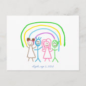 アップロード子供スケッチ子アートワークを次に変換 ポストカード (正面)