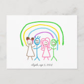 アップロード子供スケッチ子アートワークを次に変換 ポストカード (正面)