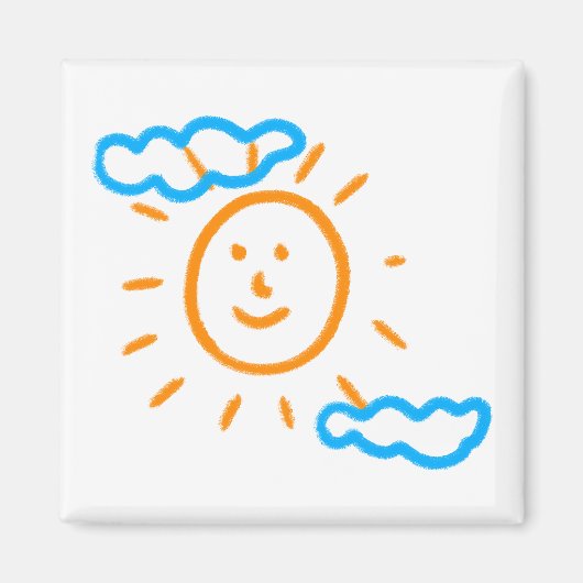 アップロード子供スケッチ子アートワークを次に変換 マグネット (正面)