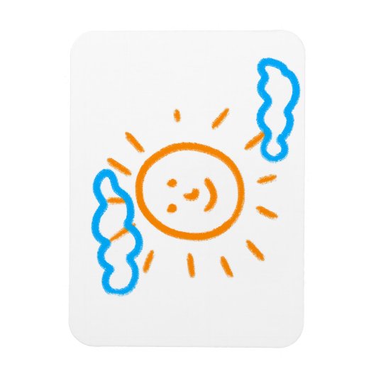 アップロード子供スケッチ子アートワークを次に変換 マグネット (縦)