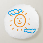 アップロード子供スケッチ子アートワークを次に変換 ラウンドクッション (正面)