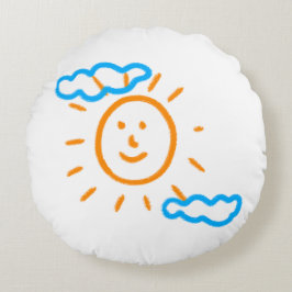 アップロード子供スケッチ子アートワークを次に変換 ラウンドクッション