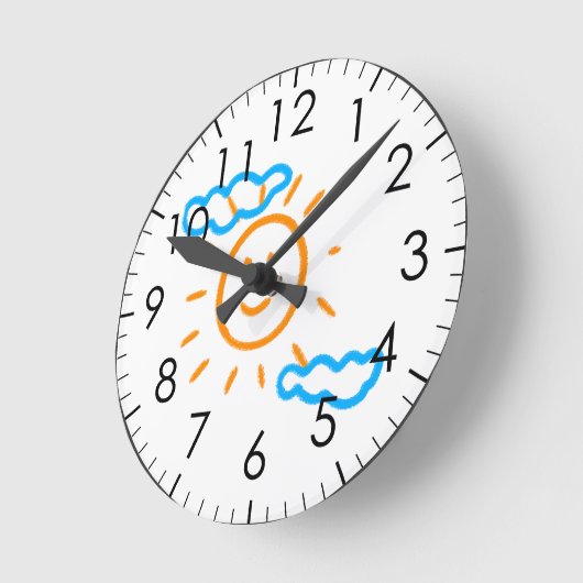 アップロード子供スケッチ子アートワークを次に変換 ラウンド壁時計 (傾斜)