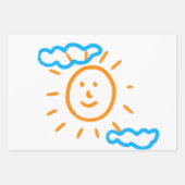 アップロード子供スケッチ子アートワークを次に変換 ラッピングペーパーシート (正面3)