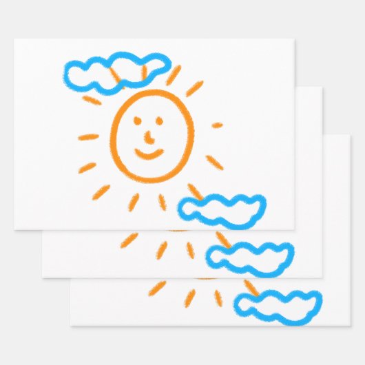 アップロード子供スケッチ子アートワークを次に変換 ラッピングペーパーシート (セット)