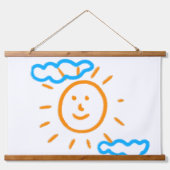 アップロード子供スケッチ子アートワークを次に変換 吊り下げ型タペストリー (正面)