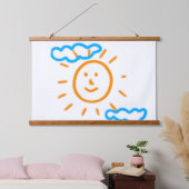 アップロード子供スケッチ子アートワークを次に変換 吊り下げ型タペストリー (寝室)